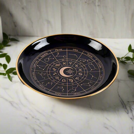 Black Astrology Wheel Trinket Dish