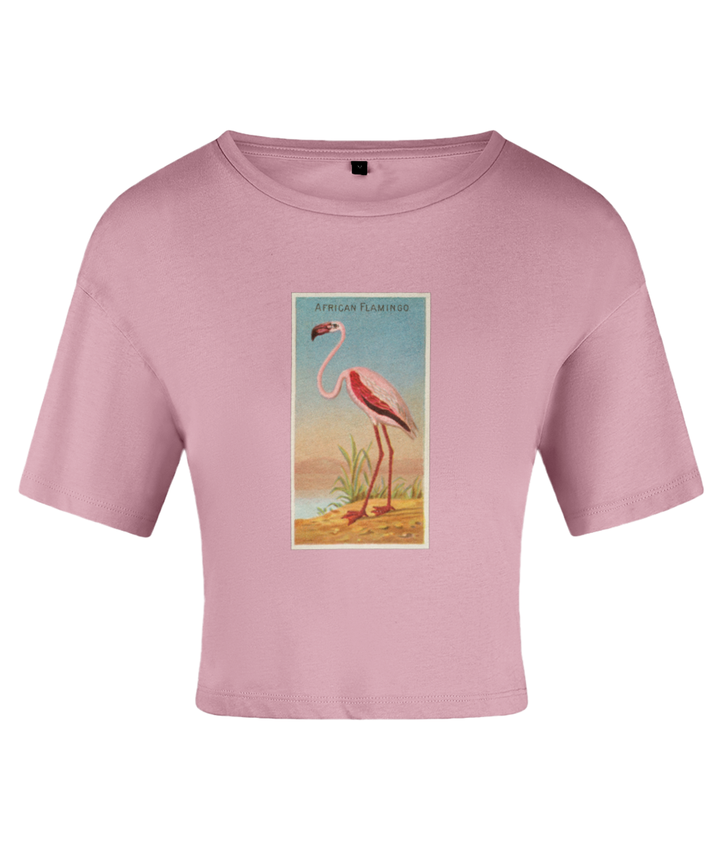 Vintage African Flamingo Crop Top