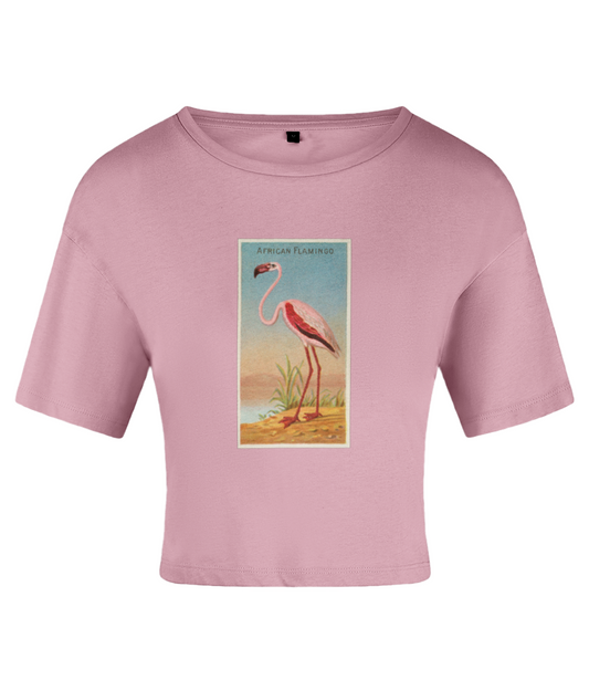 Vintage African Flamingo Crop Top